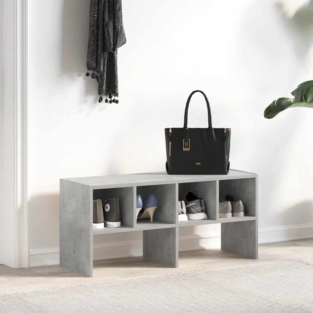 Scarpiera Impilabile Grigio Cemento 89,5x30x40 cm | homemem39