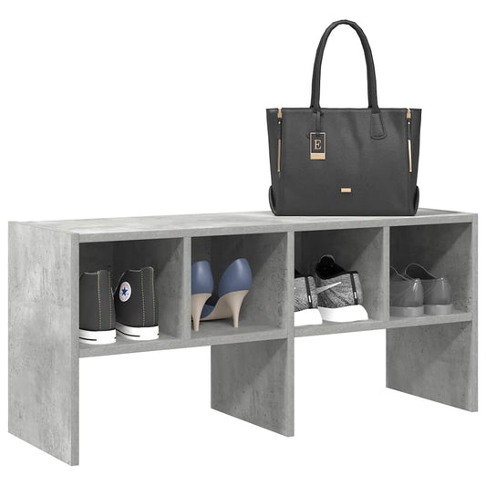 Scarpiera Impilabile Grigio Cemento 89,5x30x40 cm - homemem39