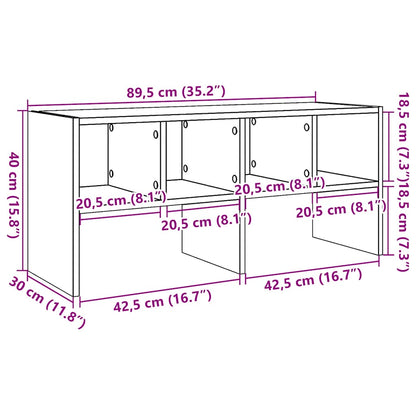 Scarpiera Impilabile Rovere Fumo 89,5x30x40 cm | homemem39