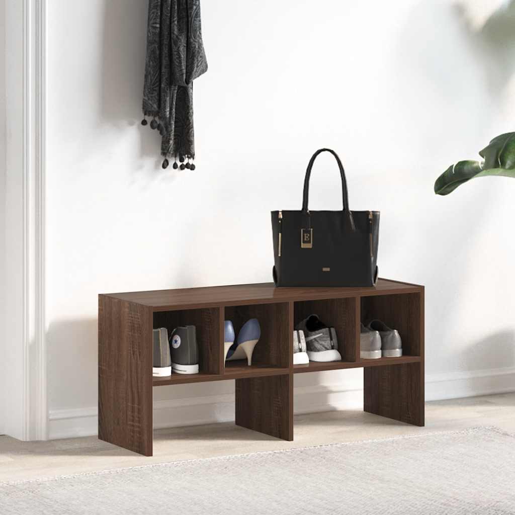 Scarpiera Impilabile Rovere Marrone 89,5x30x40 cm | homemem39