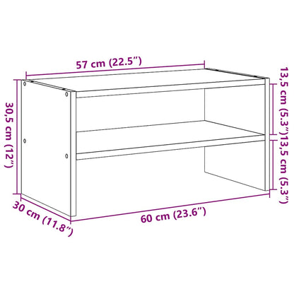 Scarpiera Impilabile Grigio Cemento 60x30x30,5 cm - homemem39