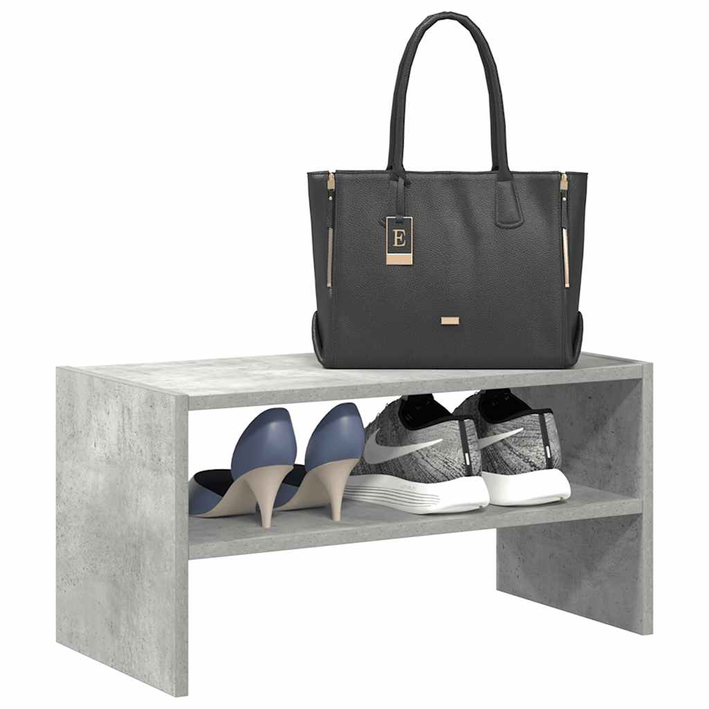 Scarpiera Impilabile Grigio Cemento 60x30x30,5 cm - homemem39