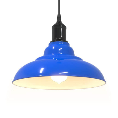 Lampada a Sospensione Regolabile E27 Blu Scuro Ø31 cm Metallo - homemem39