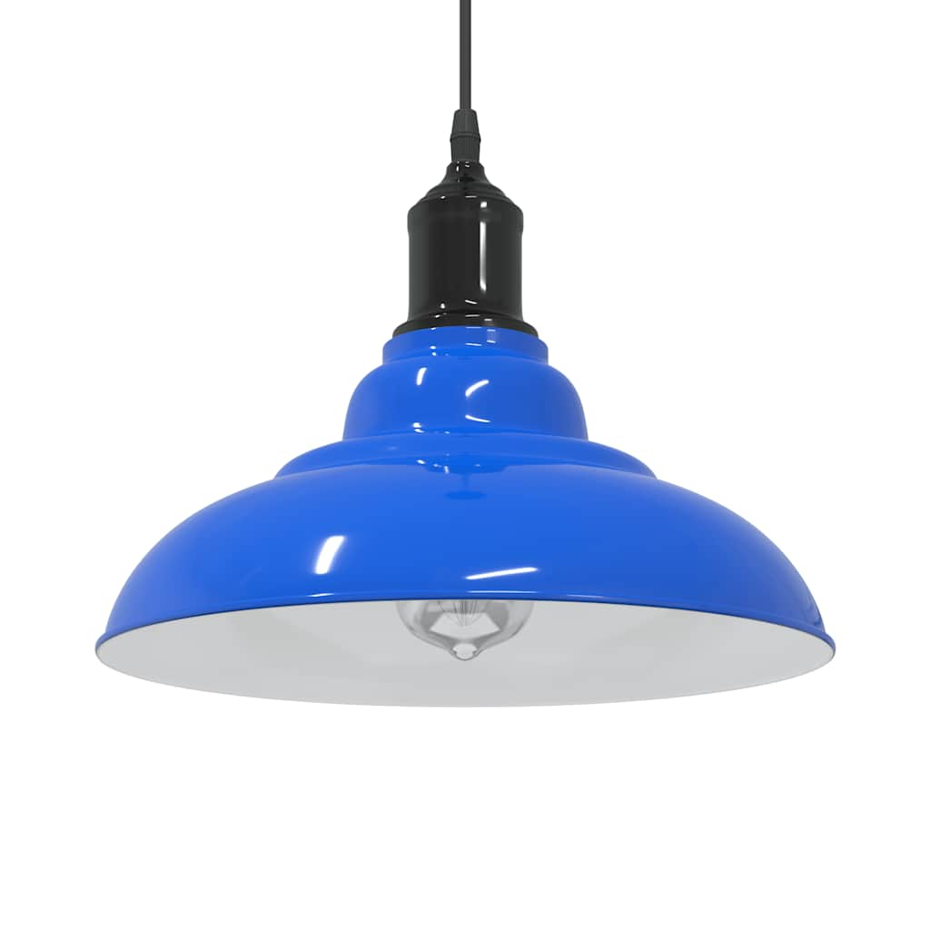 Lampada a Sospensione Regolabile E27 Blu Scuro Ø31 cm Metallo