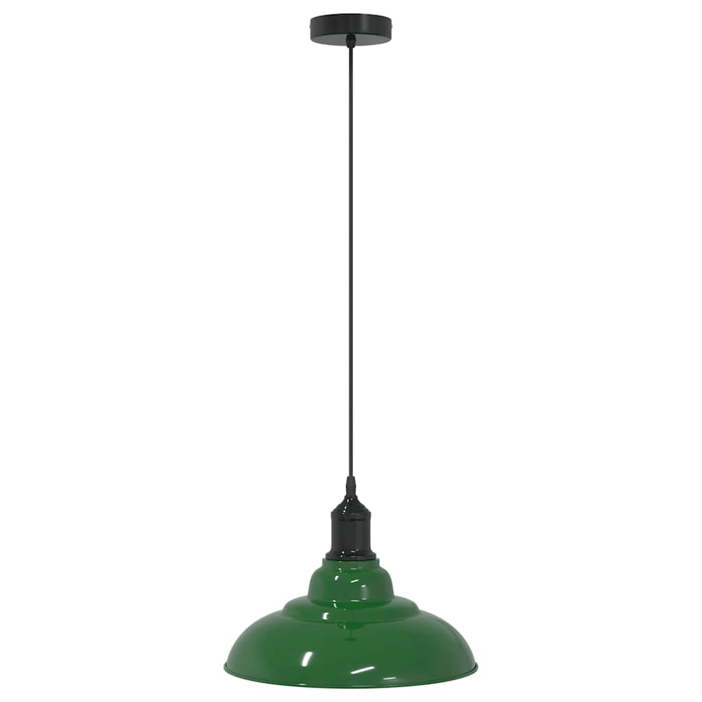 Lampada a Sospensione Regolabile E27 Verde Lucido Ø31cm Metallo - homemem39