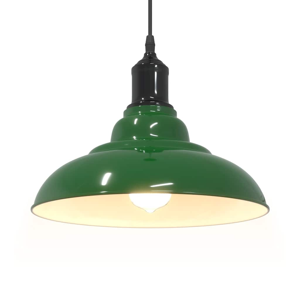 Lampada a Sospensione Regolabile E27 Verde Lucido Ø31cm Metallo - homemem39