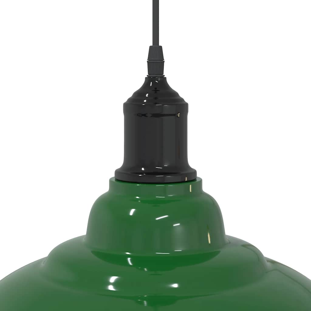 Lampada a Sospensione Regolabile E27 Verde Lucido Ø31cm Metallo