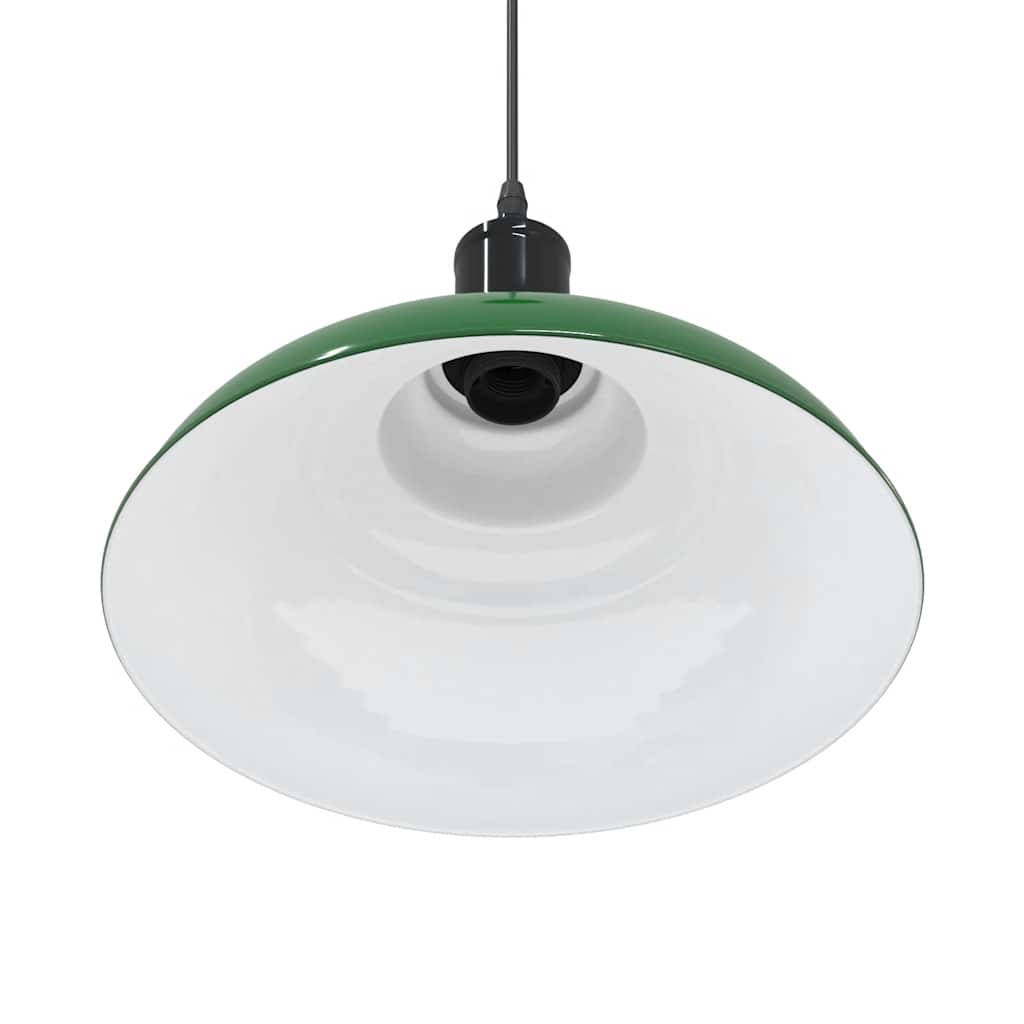 Lampada a Sospensione Regolabile E27 Verde Lucido Ø31cm Metallo - homemem39