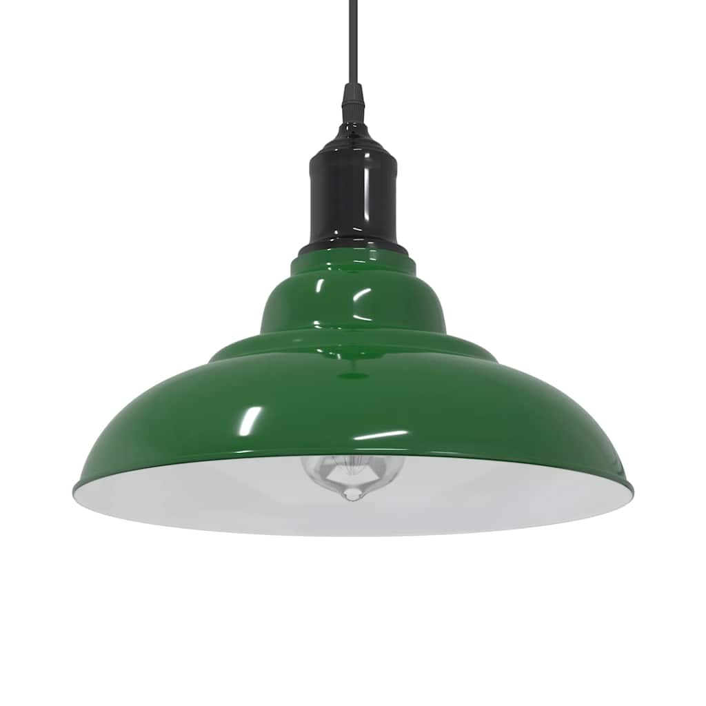 Lampada a Sospensione Regolabile E27 Verde Lucido Ø31cm Metallo - homemem39