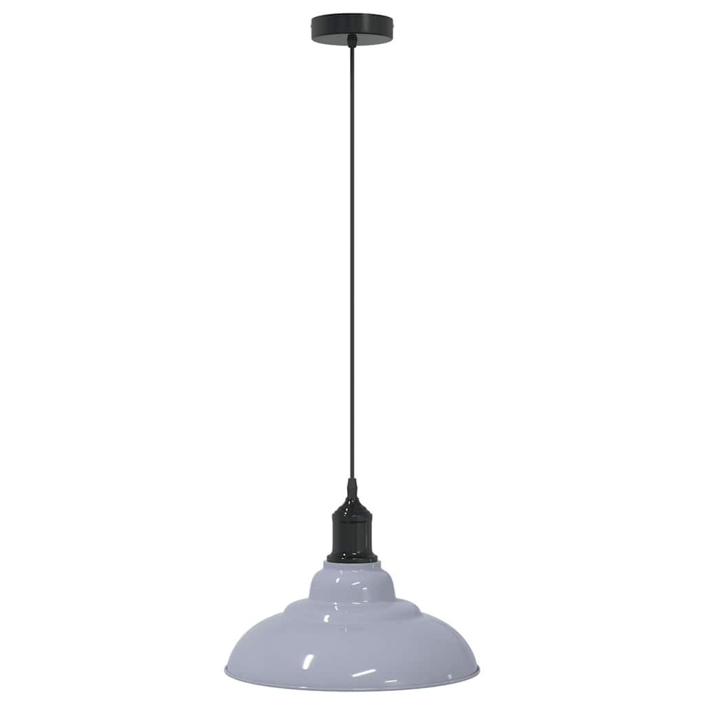 Lampada Sospensione Regolabile E27 Grigio Lucido Ø31 cm Metallo - homemem39