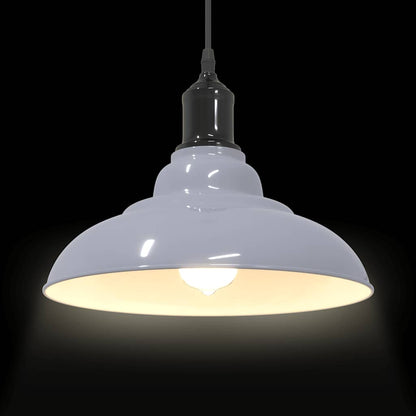 Lampada Sospensione Regolabile E27 Grigio Lucido Ø31 cm Metallo - homemem39