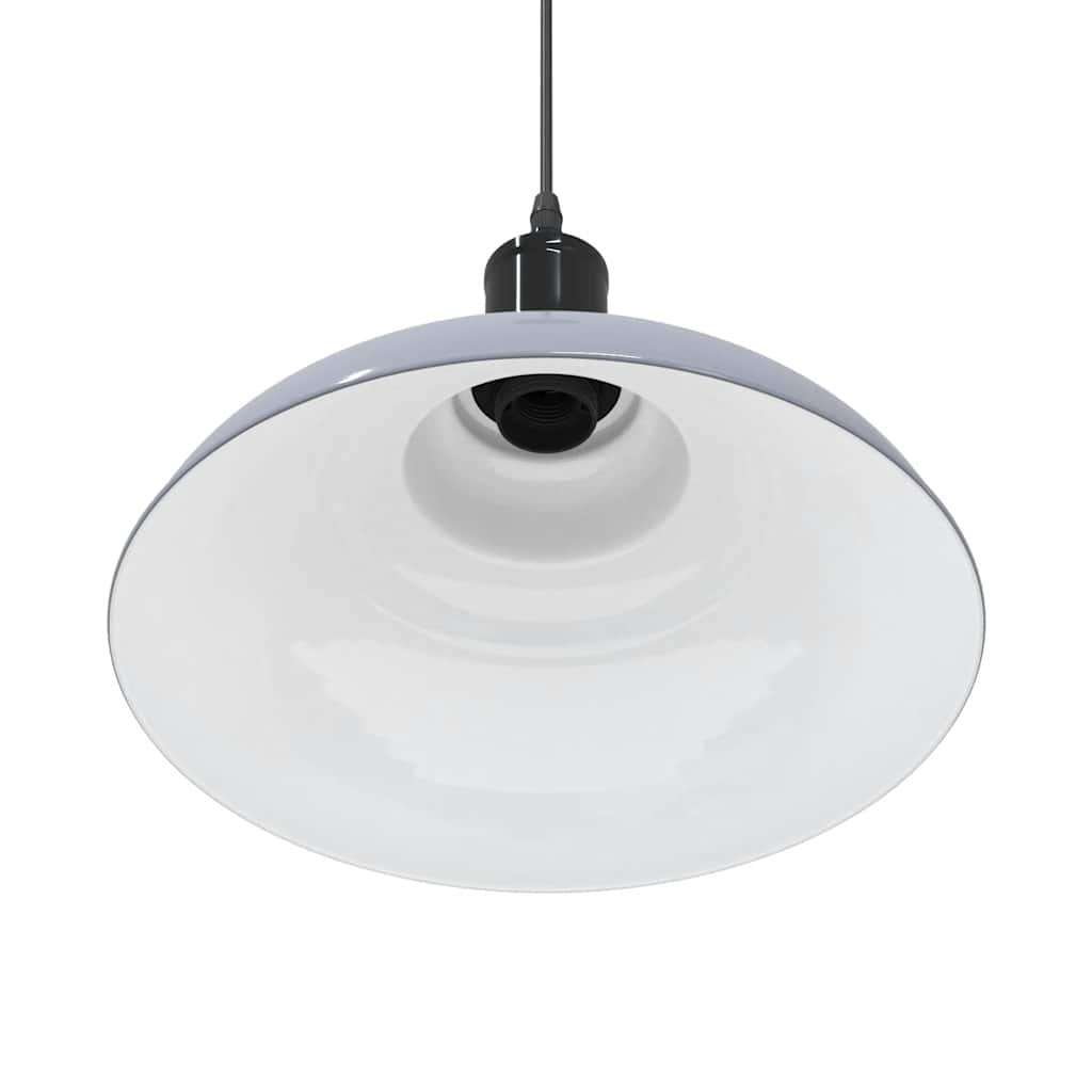 Lampada Sospensione Regolabile E27 Grigio Lucido Ø31 cm Metallo - homemem39