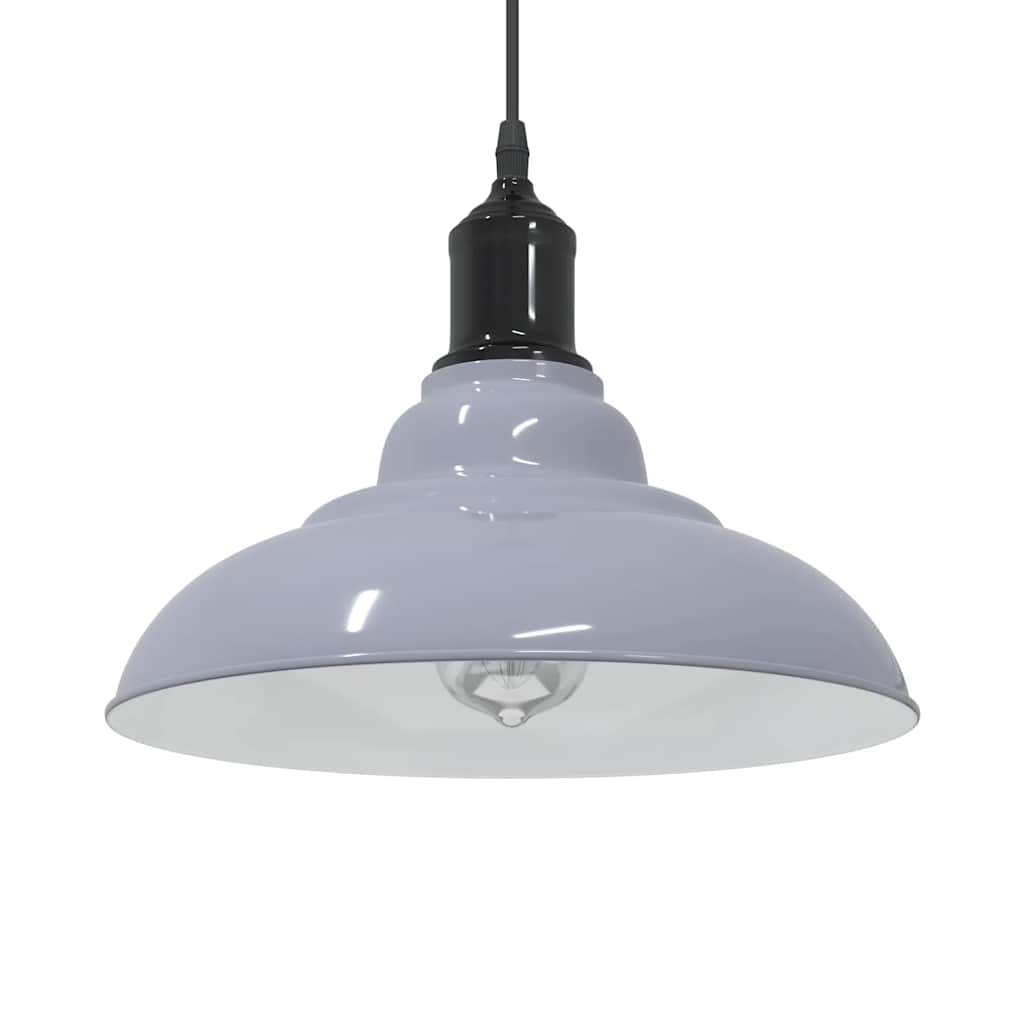 Lampada Sospensione Regolabile E27 Grigio Lucido Ø31 cm Metallo - homemem39