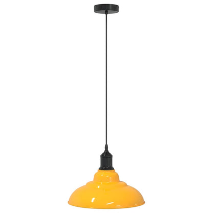 Lampada Sospensione Regolabile E27 Giallo Lucido Ø31 cm Metallo - homemem39