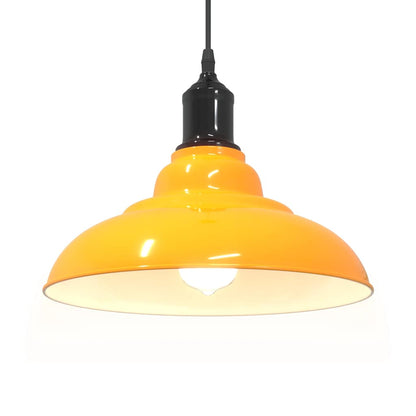 Lampada Sospensione Regolabile E27 Giallo Lucido Ø31 cm Metallo - homemem39