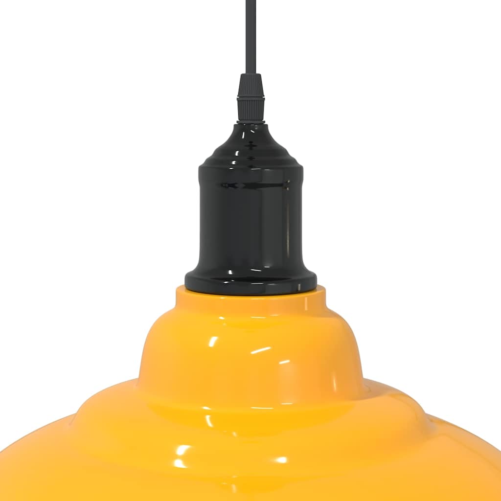 Lampada Sospensione Regolabile E27 Giallo Lucido Ø31 cm Metallo - homemem39