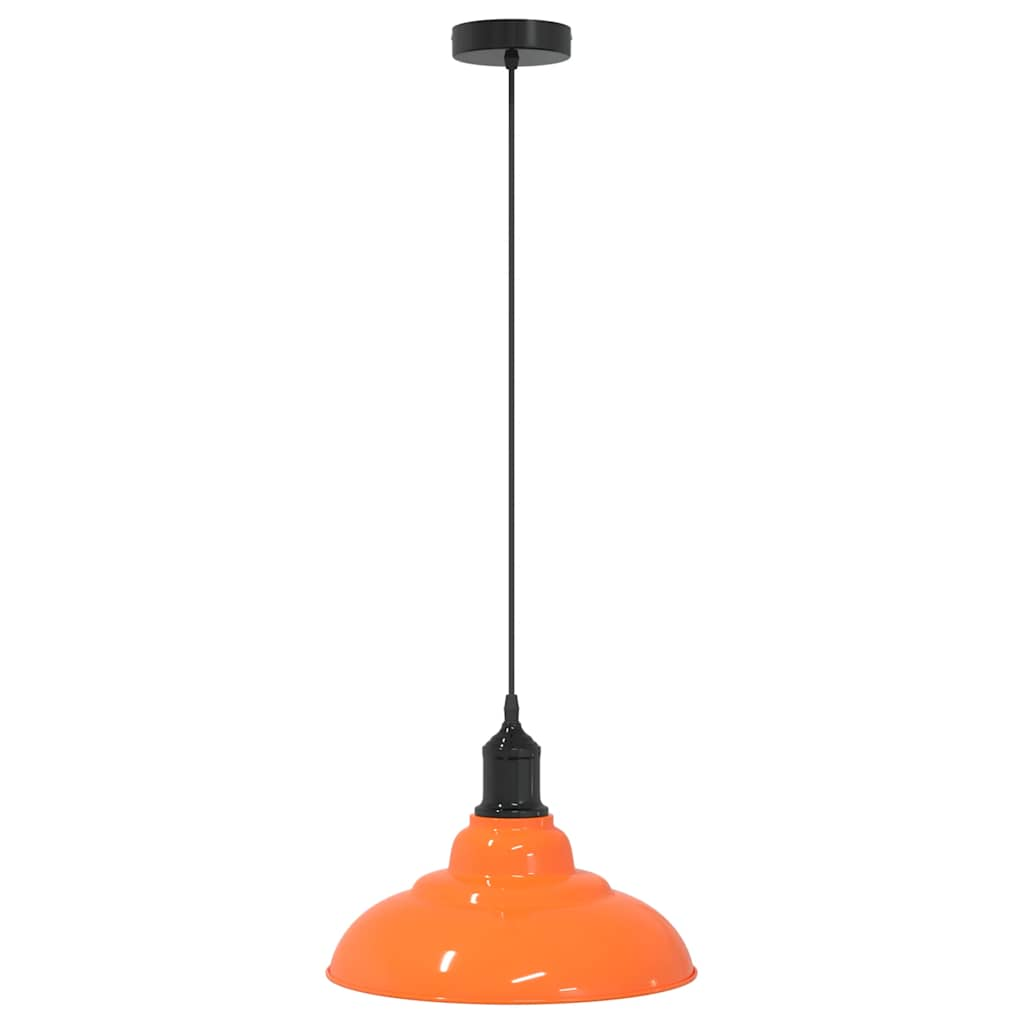 Lampada Sospensione Regolabile E27 Arancio Lucido Ø31cm Metallo - homemem39