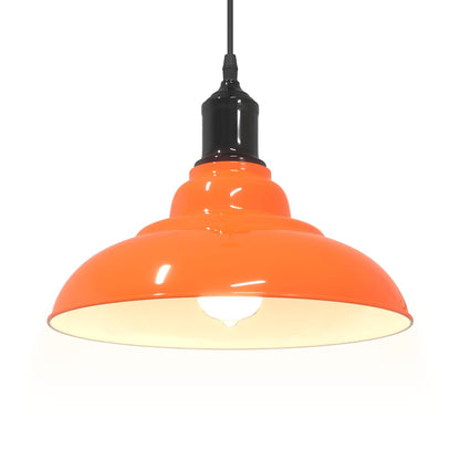 Lampada Sospensione Regolabile E27 Arancio Lucido Ø31cm Metallo - homemem39