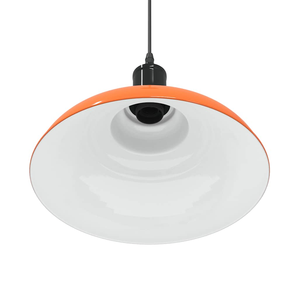 Lampada Sospensione Regolabile E27 Arancio Lucido Ø31cm Metallo - homemem39