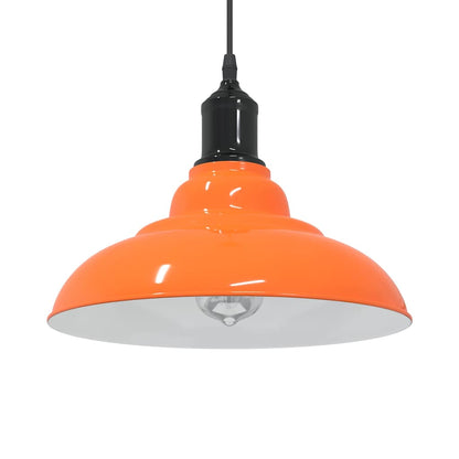 Lampada Sospensione Regolabile E27 Arancio Lucido Ø31cm Metallo - homemem39