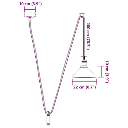 Lampada a Sospensione Regolabile E27 Nero Lucido Ø22 cm Metallo - homemem39