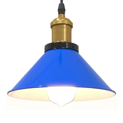 Lampada a Sospensione Regolabile E27 Blu Scuro Ø22 cm Metallo - homemem39