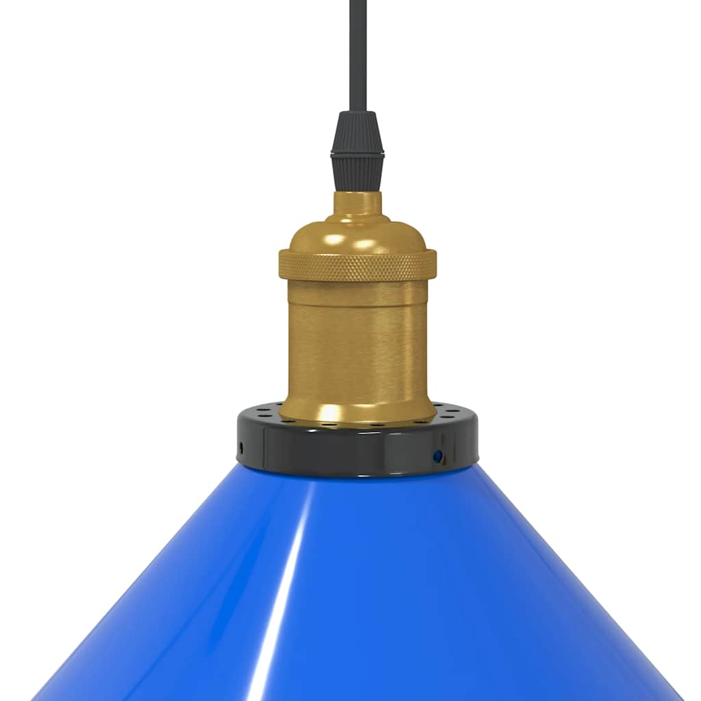 Lampada a Sospensione Regolabile E27 Blu Scuro Ø22 cm Metallo - homemem39