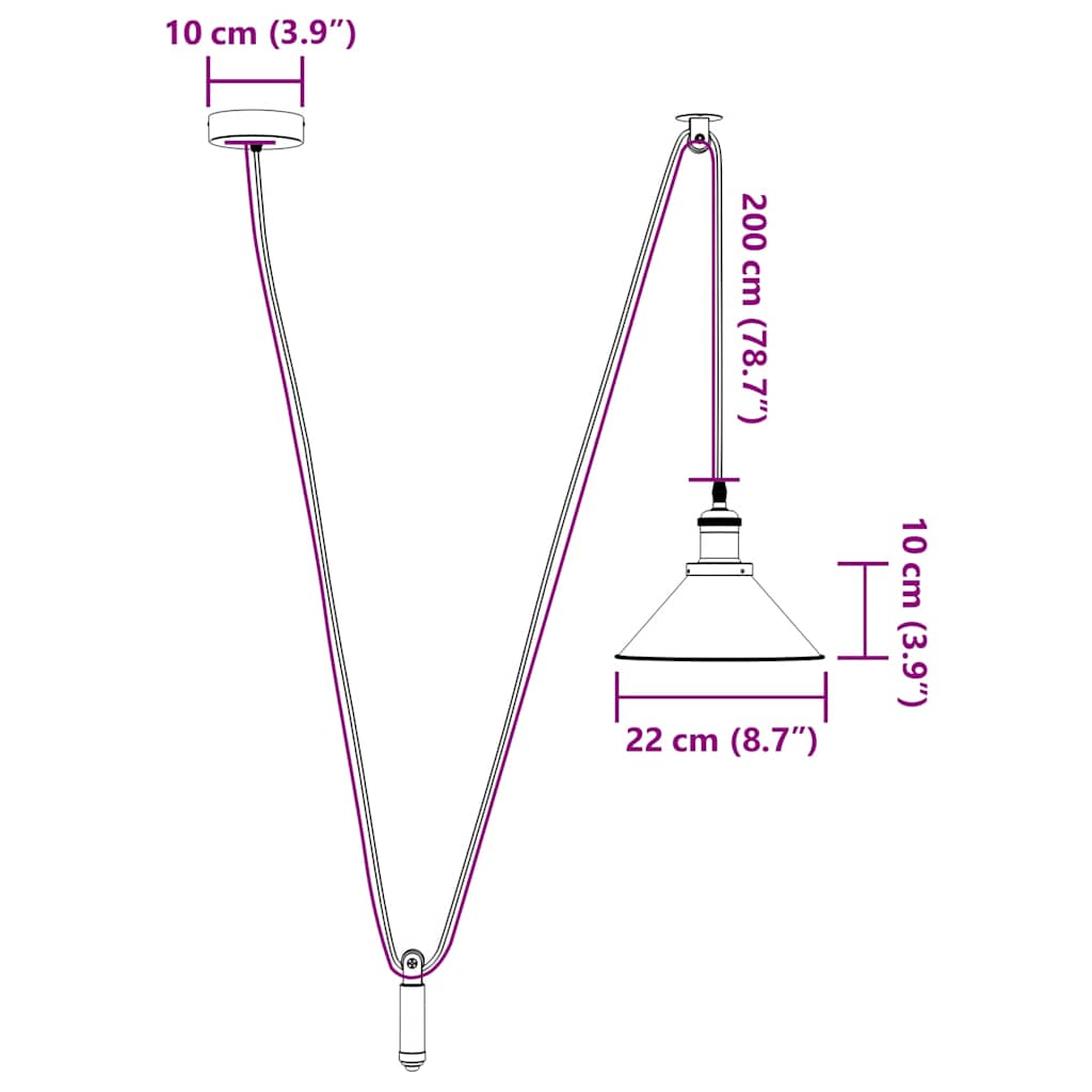 Lampada a Sospensione Regolabile E27 Blu Scuro Ø22 cm Metallo - homemem39