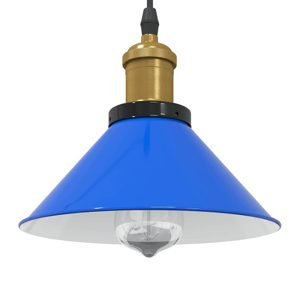 Lampada a Sospensione Regolabile E27 Blu Scuro Ø22 cm Metallo - homemem39