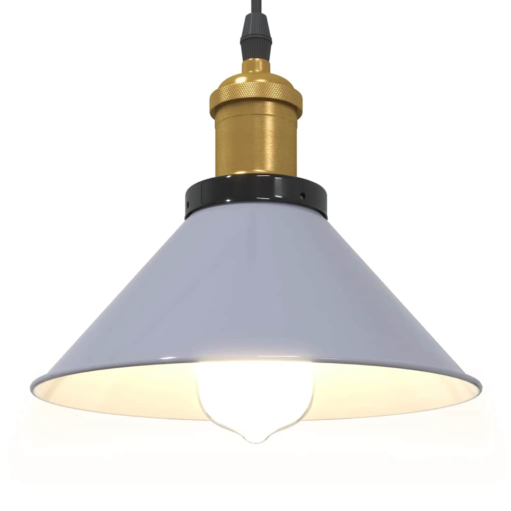 Lampada Sospensione Regolabile E27 Grigio Lucido Ø22 cm Metallo