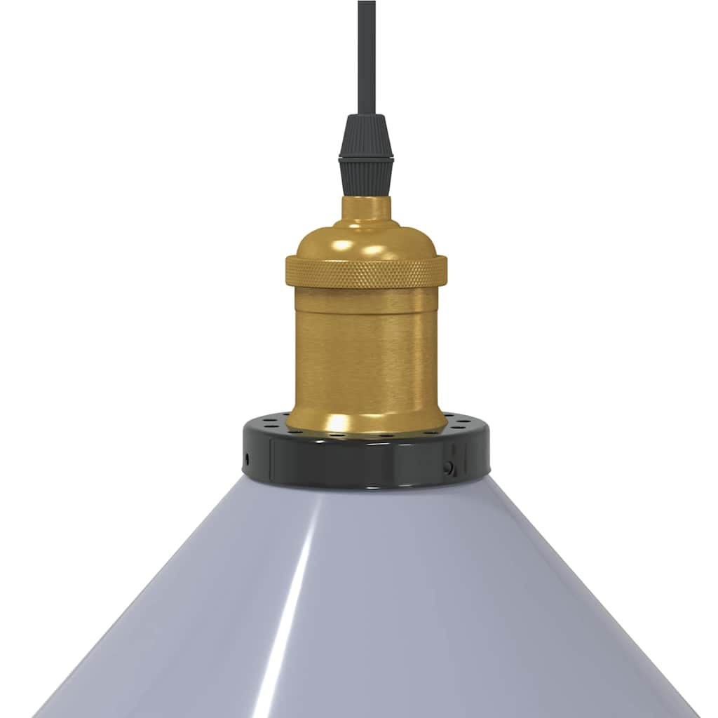 Lampada Sospensione Regolabile E27 Grigio Lucido Ø22 cm Metallo - homemem39