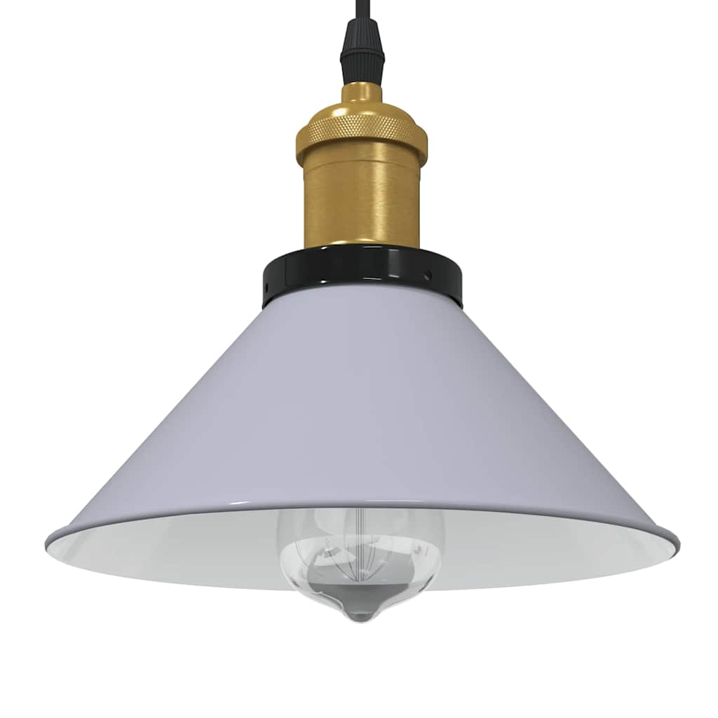 Lampada Sospensione Regolabile E27 Grigio Lucido Ø22 cm Metallo - homemem39