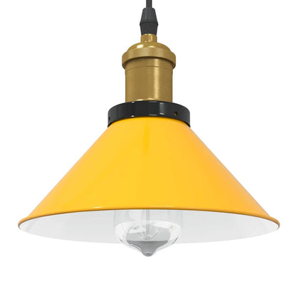 Lampada Sospensione Regolabile E27 Giallo Lucido Ø22 cm Metallo - homemem39