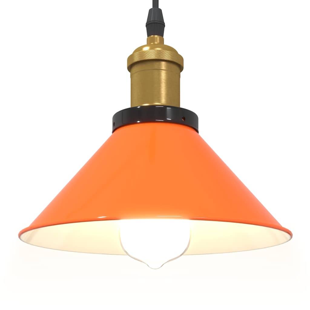 Lampada Sospensione Regolabile E27 Arancio Lucido Ø22cm Metallo - homemem39