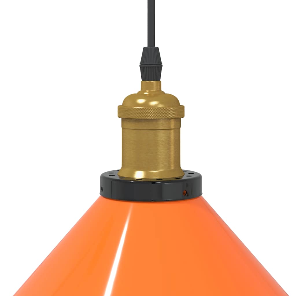 Lampada Sospensione Regolabile E27 Arancio Lucido Ø22cm Metallo - homemem39