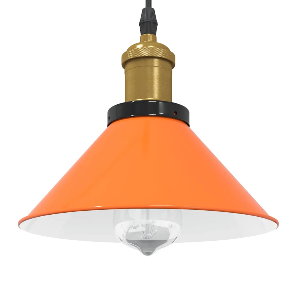 Lampada Sospensione Regolabile E27 Arancio Lucido Ø22cm Metallo - homemem39