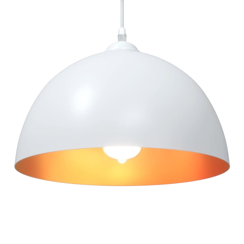 Lampada a Sospensione 2 pz Regolabile E27 Bianco Ø 30cm Metallo - homemem39