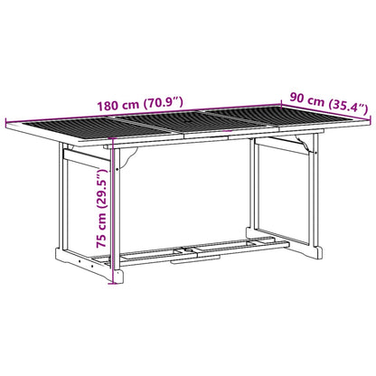 Set da Pranzo da Giardino 9pz 180x90x75cm Legno Massello Acacia | homemem39