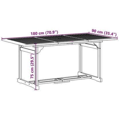 Set da Pranzo da Giardino 9pz 180x90x75cm Legno Massello Acacia | homemem39
