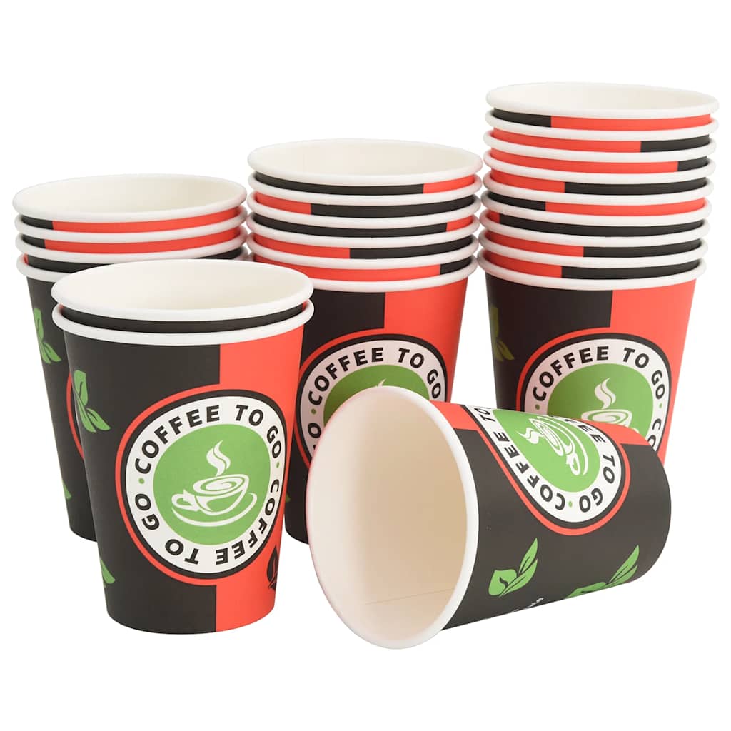 Bicchieri da Caffè in Carta 1000 pz 12oz 300ml Rosso e Nero | homemem39