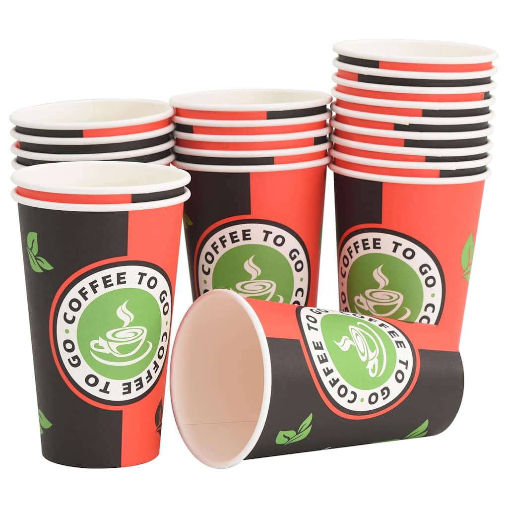 Bicchieri da Caffè in Carta 1000 pz 16oz 400ml Rosso e Nero | homemem39