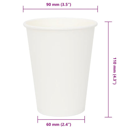 Bicchieri da Caffè in Carta 1000 pz 12oz 300ml Bianco | homemem39