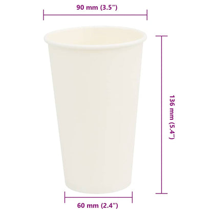 Bicchieri da Caffè in Carta 1000 pz 16oz 400ml Bianco | homemem39
