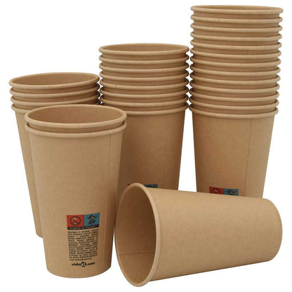 Bicchieri da Caffè in Carta 1000 pz 16oz 400ml Marrone | homemem39