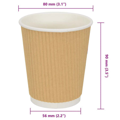 Bicchieri da Caffè in Carta 500 pz 8oz 200ml Marrone | homemem39