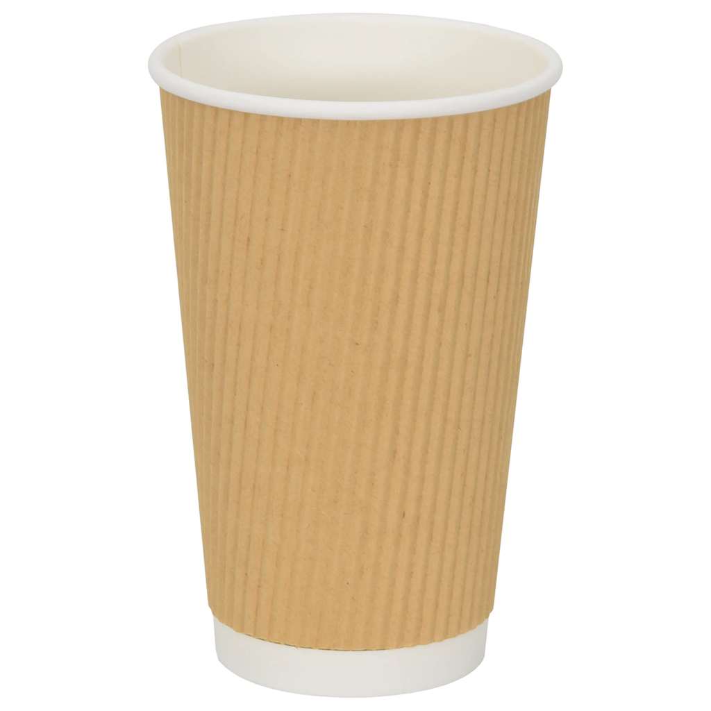 Bicchieri da Caffè in Carta 500 pz 16oz 400ml Marrone | homemem39