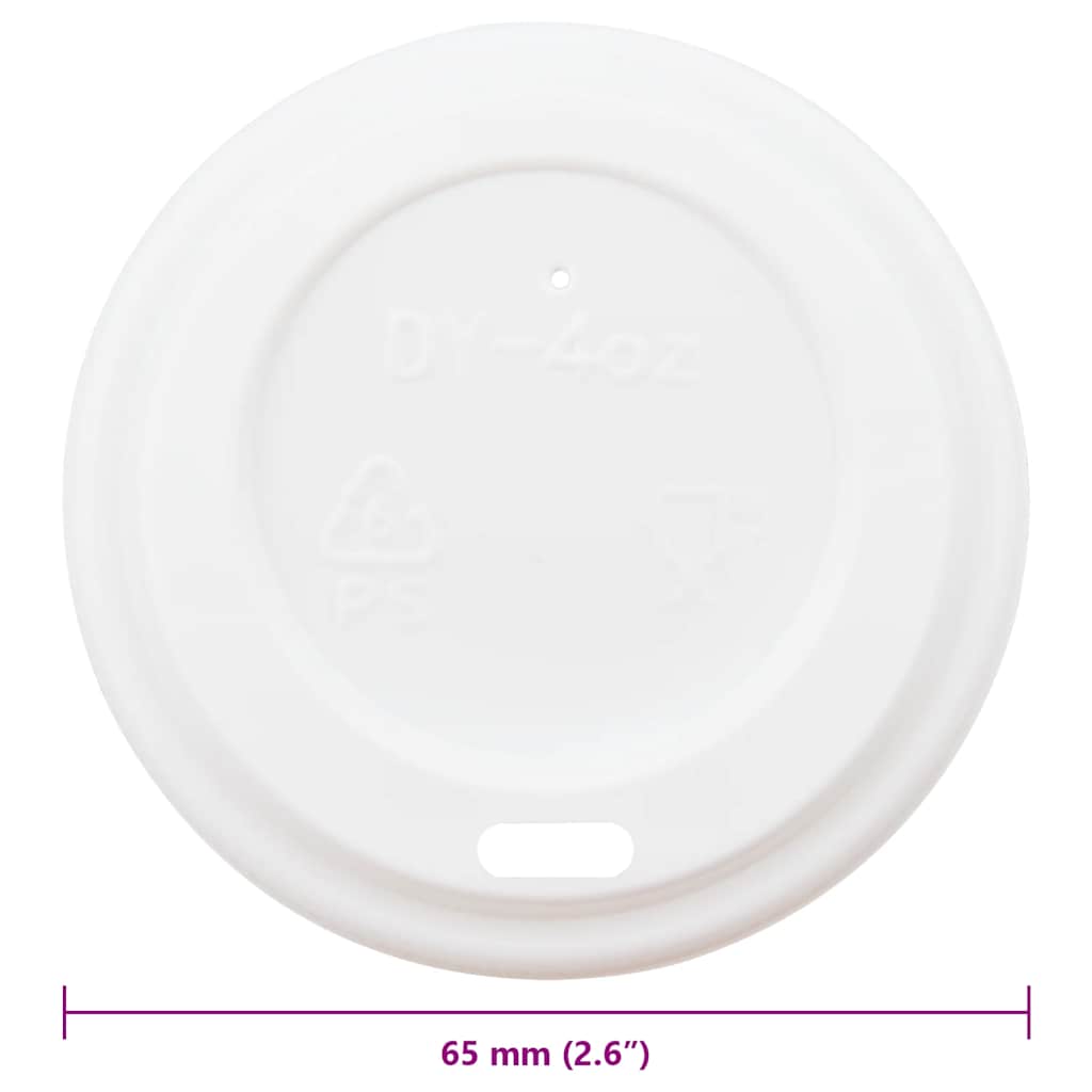 Coperchi Tazze da Caffè Carta Ø60mm 4oz 1000 pz Plastica Bianca | homemem39