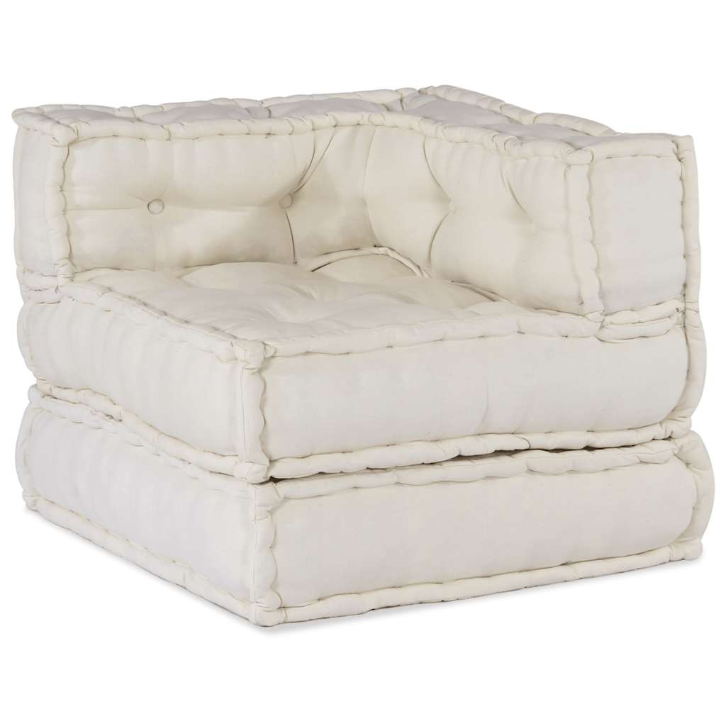 Divano Componibile Crema 70x70x54 in Tessuto | homemem39