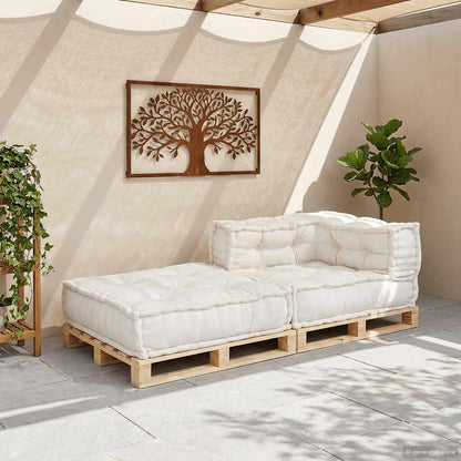 Divano Componibile Crema 70x70x54 in Tessuto | homemem39