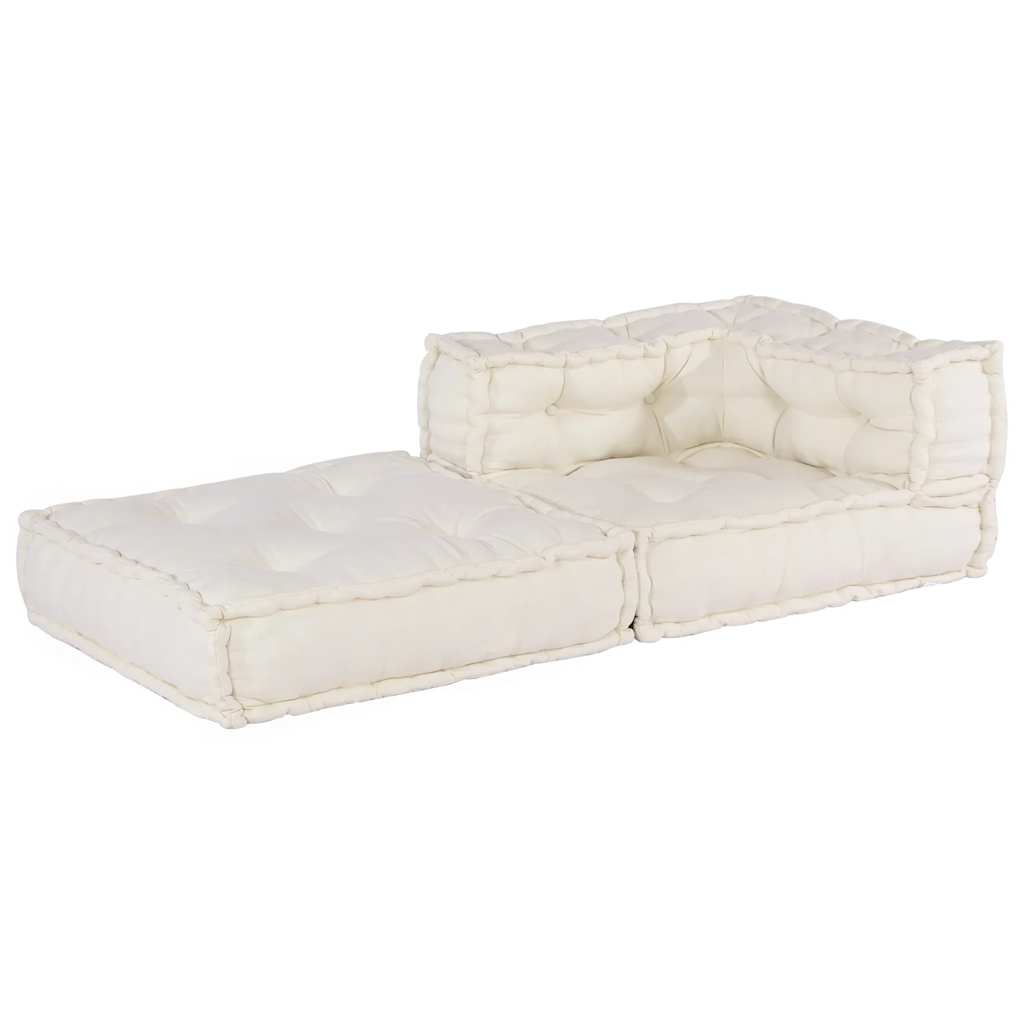 Divano Componibile Crema 70x70x54 in Tessuto | homemem39